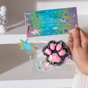 <span class=keywords><strong>RJ</strong></span> mignon patte de chat avec fourrure soulagement du Stress Squishy jouet Fidget jouet Mini Kawaii rose chat pied Super doux soulagement du Stress jouets pour enfants - Product Image 6