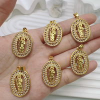 Fashion Gold Plated Instrument Shape Design with Zircon Pave Pendant Charms Brass Jewelry Finding