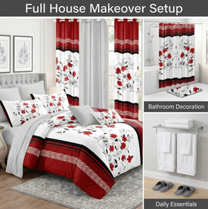 <span class=keywords><strong>ชุด</strong></span>เครื่องนอนพิมพ์ลายหรูหรา 12 ชิ้น พร้อมผ้าม่าน ปลอกหมอน ปลอกหมอนอิง-ผ้าปูที่<span class=keywords><strong>นอน</strong></span>โพลีเอสเตอร์ 100% ป้องกันรอยยับ - Product Image 6