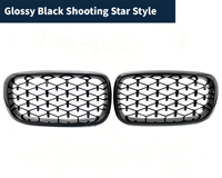 Pour BMW X5 F15 14-16 Grille de pare-chocs avant chromée noire brillante style Shooting Star, garniture de remplacement pour calandre avant