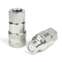 Raccord hydraulique forgé à dégagement rapide fileté, finition peinte, filetage NPT 1/2 pouce pour excavatrice et chargeuse