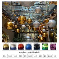 2025 Sphère de miroir géant de ballon de boule de miroir gonflable suspendu pour la décoration