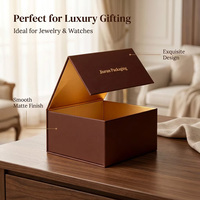 Boîte cadeau pliable en carton rigide noir mat de luxe avec logo personnalisé de qualité supérieure, fermeture magnétique vide