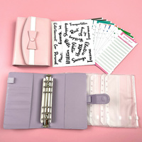 Organiseur de Budget Personnalisé A6 en Cuir PU, Carnet de Notes Spirale avec Enveloppes pour Espèces