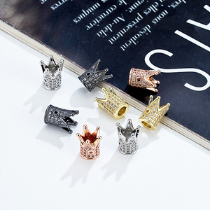 Perles d'espacement couronne micro-pavé en zircon blanc CZ pour la fabrication de bijoux, accessoires de colliers et bracelets DIY, vente en gros, fabriquées en Chine - Product Image 2