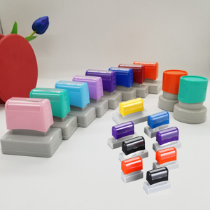 Tampons Flash à poignée multicolore, Offre Spéciale double mousse pré-encrée, série F pour timbres d'<span class=keywords><strong>adresse</strong></span> personnalisés - Product Image 2