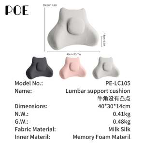 Support lombaire ergonomique en mousse à mémoire de forme <span class=keywords><strong>pour</strong></span> voiture et bureau, couleur personnalisable, logo amovible, lavable, design tricoté, longue durée de vie - Product Image 5