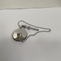 Chrome Plaqué Argent Couleur Laiton Boule Courte Chaîne En Laiton Évier Bassin Bouchon Déchets Baignoire Bouchon D'étanchéité