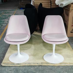 <span class=keywords><strong>Chaise</strong></span> Tulipe Style Moderne Aluminium Tissu Rembourrage Doux Fibre de Verre <span class=keywords><strong>Pied</strong></span> en <span class=keywords><strong>Fer</strong></span> Rond Pivotant Blanc <span class=keywords><strong>Chaise</strong></span> Antique Chaises de Salle à Manger - Product Image 6