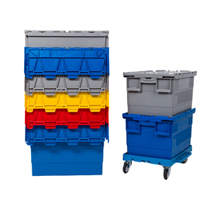 Grandes caisses de rangement en plastique disponibles dans une variété de couleurs, logos personnalisés disponibles, caisses en plastique empilables - Product Image 2