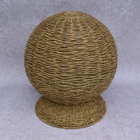 Cama para Gato em Forma de Tigela Feita à Mão com Corda de Grama Ecológica e Almofada de Algodão Macio, Ninho Natural para Gatinhos Dormirem