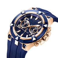 Montre de sport de luxe pour homme, de qualité supérieure, avec logo personnalisé, bracelet en silicone, cadran à aiguilles, boîtier en acier inoxydable, étanche 10 bars