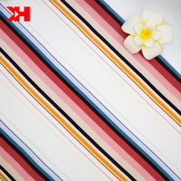 Échantillon gratuit design personnalisé rayé hawaii tissu tropical 100% rayonne tissu imprimé pour robe d'été