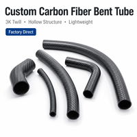 Tubo de Fibra de Carbono Personalizado, Suministro al por Mayor de Fábrica, 3K Twill Curvado con Acabado de Precisión, Tubo de Fibra de Carbono Industrial para Automoción