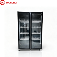 Enfriador de Bebidas con Puerta Doble de Vidrio, 500L |   Refrigerador Vertical Comercial con Vitrina |   Barra de Supermercado