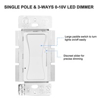 Variateur de lumière LED Hooanke homologué ETL 0-10V, unipolaire 3 voies 110-220V AC pour LED, CFL, ampoules à incandescence, halogènes