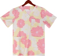 Unisex hemşire fırçalama Tops Polyester/pamuklu dokuma kumaş hastane kullanımı cerrahi iğne algılama dikişsiz fırınlama özel Logo OEM