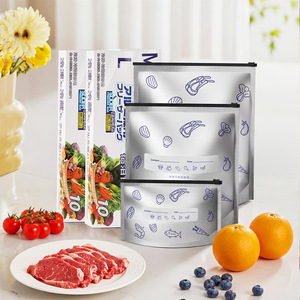 <b>Freezer</b> Bag Aluminum Foil Sealed Storage Zipper Rectangle Food Preservation For Refrigeration And Freezing - Product Image 5