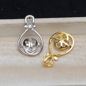 อุปกรณ์ตกแต่งไข่มุกเงินแท้ Wenchi S925 ขนาด 10-12 มม. ตัวฐานเปล่าสำหรับใส่จี้ห้อย DIY รุ่นกึ่งสำเร็จรูป 13978 - Product Image 2