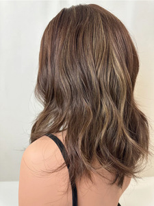 Nouvel arrivage de cheveux humains européens Brunette neutre avec blonde sur toute l'alopécie Perruque médicale Luxe Perruque HD Lace Front à nœud unique - Product Image 4