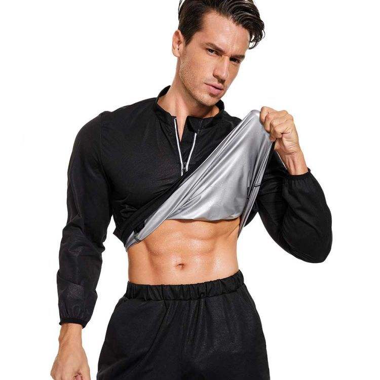 Sauna Jacket for Men Sweat Top Weight Loss Suit Slimming Shirt