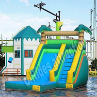 Glissière d'eau gonflable bon marché d'usine avec jeu d'eau de videur sautant flottant de piscine pour le jardin ou les occasions publiques
