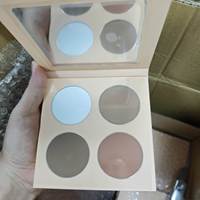 Palette de fards à paupières en gros, imperméable, DIY, scintillante, avec logo personnalisé, longue tenue, haute pigmentation, chocolat, 4 teintes, pour peaux claires et foncées