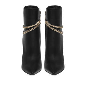 XINZI pioggia Custom taglie grandi 46 <span class=keywords><strong>stivali</strong></span> donna moda pelle nera stivaletti <span class=keywords><strong>con</strong></span> catena in metallo - Product Image 4