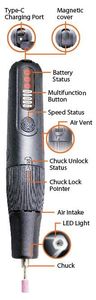 Kit de meuleuse électrique sans fil à alimentation directe d'usine avec embouts rotatifs pour le meulage et le polissage du métal - Product Image 3