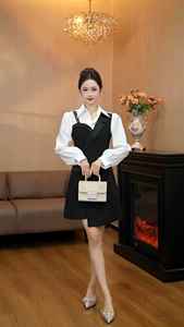 6592 [<span class=keywords><strong>Miss</strong></span> Zhishi] Robe chemise élégante de luxe française deux-en-un, nouvelle robe élégante pour femme - Product Image 2