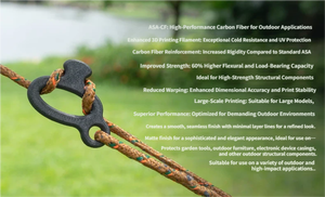 3D Printing Filament ASA CF High Strength High Temp Resistance No Warping No Clogging Smooth Print Wide Compatibility - Product Image 5