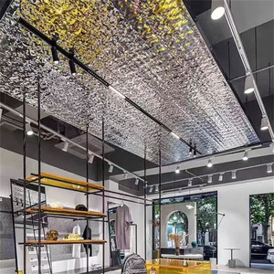 Échantillon gratuit de panneau mural/plafond en PVC, panneau en bois de bambou au charbon de bois de cristal de carbone, effet d'ondulation de l'eau, dalle imperméable pour mur - Product Image 6