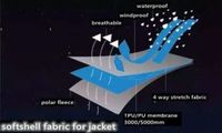 Tissu imperméable respirant extensible à trois couches en polyester pongé 50D 100% avec membrane PU TPU laminée pour coupe-vent