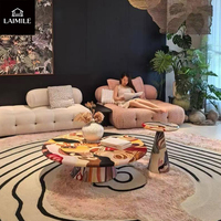 Ensemble de table basse moderne en résine, table à thé ronde en résine époxy avec table d'appoint assortie pour salon, villa, décoration de la maison, meubles