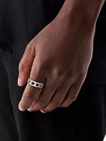 Vente en gros de bagues pour hommes Joyyo Fashion en acier inoxydable 316L plaqué zinc noir, chaîne de 7 mm, personnalisées, style punk biker, pour cadeau