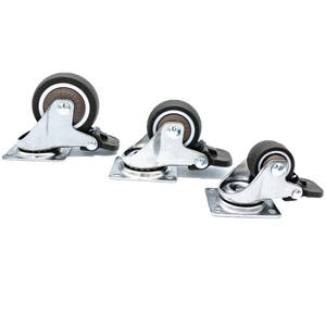 Großhandel TPR Silent <span class=keywords><strong>Caster</strong></span> Doppel bremse 1''1.5''2 "2.5" 3 "Möbel Rad wagen Flat Cardan Wheel - Product Image 4
