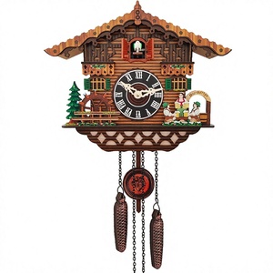 Horloge murale nordique à coucou, analogique, à piles, en forme de toit, décorative, à suspendre, pour salon et chambre à coucher - Product Image 4