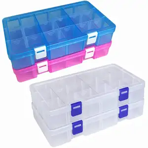 Aufbewahrung behälter für Schmuck teiler, Display-Organizer für Schrauben halter, verstellbares abnehmbares 15-Gitter aus klarem Kunststoff
