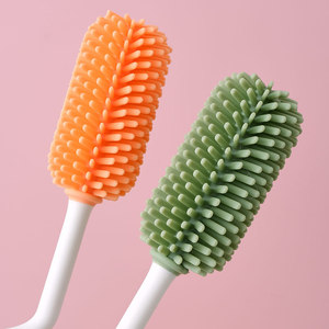 Ensemble de 3 brosses de nettoyage <span class=keywords><strong>pour</strong></span> biberons avec poignée rotative et nettoyeur de <span class=keywords><strong>tétines</strong></span> en silicone <span class=keywords><strong>pour</strong></span> le lavage des biberons - Product Image 3