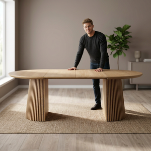 Table à manger rectangulaire moderne en bois massif, écologique, avec pieds en métal, design minimaliste, meubles de maison stables, meubles de salle à manger - Product Image 1