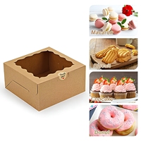 Boîte en papier kraft 2026 avec fenêtre pour pâtisseries, biscuits, bonbons et gâteaux – Emballage alimentaire pour cadeaux de Noël