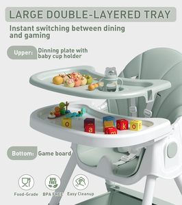 เก้าอี้โยกเด็กแบบพกพาพร้อมคุณสมบัติด้านความปลอดภัยสำหรับเด็กอายุ 0-12 เดือน ใช้ได้ทั้งในสวนสาธารณะและที่บ้าน สีเขียว - Product Image 3