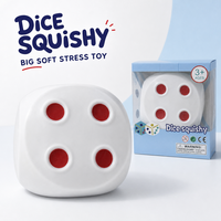 Jouet Squishy Géant en Forme de Dés, Jouets Anti-Stress, Jouets à Presser, Cadeau Nouveauté pour Enfants de 3 Ans et Plus, Boîte Individuelle Couleurs Assorties