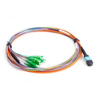 Cordons de raccordement à fibres optiques multimodes de haute qualité 8F 12F MPO à LCUPC OM3 OM4 Aqua 0.3M 0.5M