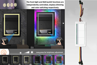 Module de capteur tactile LED RGB à gradation continue pour miroir et dégivreur, DC12V 5A 60W, avec interrupteur de contrôle à trois boutons