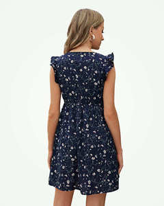 ชุดนอนคนท้องผ้าฝ้ายออร์แกนิคพิมพ์ลายดอกไม้ แขนระบาย ชุดเดรสสั้นสำหรับหญิงตั้งครรภ์ เสื้อผ้าคนท้องผ้าฝ้าย - Product Image 3