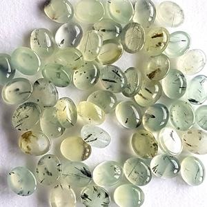 Lot de 5 cabochons ovales en préhnite naturelle 8x10mm, pierres précieuses pour la fabrication de bijoux, fournisseur en gros Inde - Product Image 2