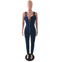 Vendeurs de vêtements Casual Women's Denim Jumpsuit Women's Summer New High Elastic Bretelles Denim Jumpsuit
