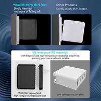 Adaptor Lipat 3-Port USB-C USB-A GaN 100W Pengisi Daya Cepat untuk MacBook Pro/Air iPad iPhone Galaxy S24
