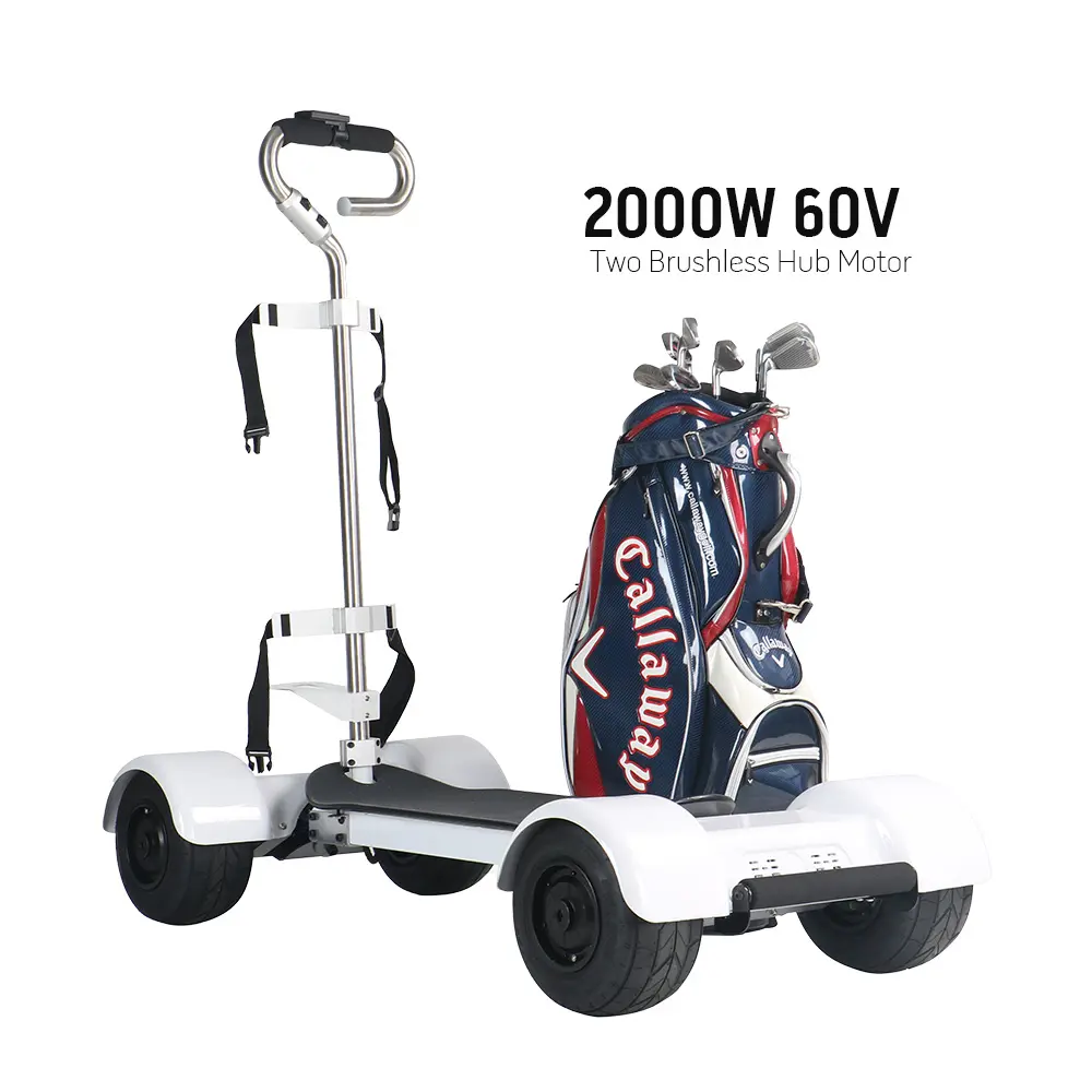 LSYホワイトゴルフカートモビリティスクーター10インチタイヤ4輪電動ゴルフスクーターゴルフボード